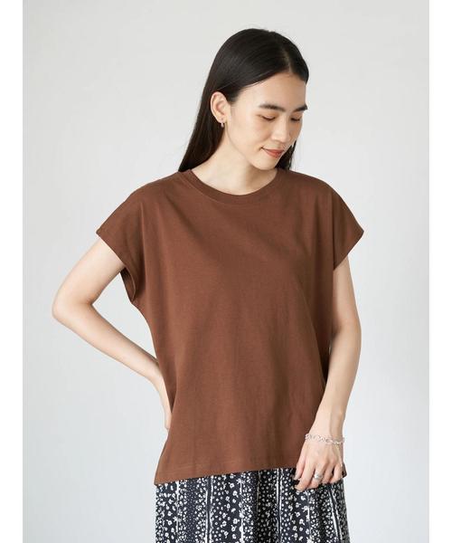 AMERICAN HOLIC(アメリカンホリック)の「フレンチスリーブ裾ラウンドカットプルオーバー *(Tシャツ/カットソー・レディース・アイボリー/ブラック/ブルーグリーン/キャメル・M/L)」の18枚目の写真