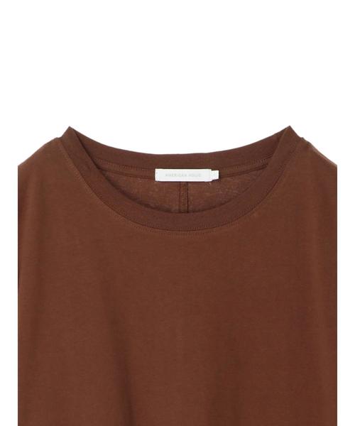 AMERICAN HOLIC(アメリカンホリック)の「フレンチスリーブ裾ラウンドカットプルオーバー *(Tシャツ/カットソー・レディース・アイボリー/ブラック/ブルーグリーン/キャメル・M/L)」の15枚目の写真