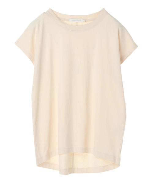 AMERICAN HOLIC(アメリカンホリック)の「フレンチスリーブ裾ラウンドカットプルオーバー *(Tシャツ/カットソー・レディース・アイボリー/ブラック/ブルーグリーン/キャメル・M/L)」の12枚目の写真