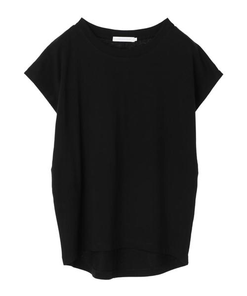 AMERICAN HOLIC(アメリカンホリック)の「フレンチスリーブ裾ラウンドカットプルオーバー *(Tシャツ/カットソー・レディース・アイボリー/ブラック/ブルーグリーン/キャメル・M/L)」の11枚目の写真