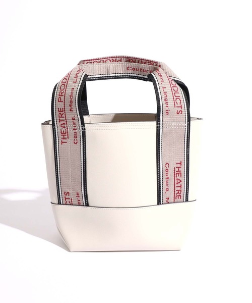THEATRE PRODUCTS（シアタープロダクツ）の「【THEATRE PRODUCTS(シアタープロダクツ)】レザージャガードテープバッグS BL1911198（トートバッグ・レディース・ホワイト/ブラック・FREE）」の3枚目の写真