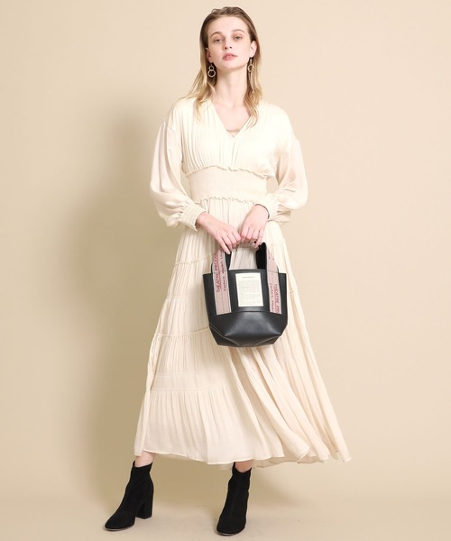 THEATRE PRODUCTS（シアタープロダクツ）の「【THEATRE PRODUCTS(シアタープロダクツ)】レザージャガードテープバッグS BL1911198（トートバッグ・レディース・ホワイト/ブラック・FREE）」の11枚目の写真