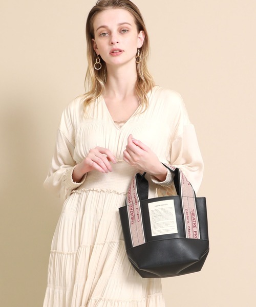 THEATRE PRODUCTS（シアタープロダクツ）の「【THEATRE PRODUCTS(シアタープロダクツ)】レザージャガードテープバッグS BL1911198（トートバッグ・レディース・ホワイト/ブラック・FREE）」の8枚目の写真