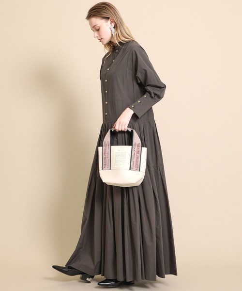 THEATRE PRODUCTS（シアタープロダクツ）の「【THEATRE PRODUCTS(シアタープロダクツ)】レザージャガードテープバッグS BL1911198（トートバッグ・レディース・ホワイト/ブラック・FREE）」の10枚目の写真