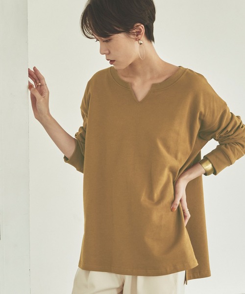 titivate(ティティベイト)の「キーネックカットソープルオーバー(Tシャツ/カットソー・レディース・ブラック/ベージュ/オフホワイト/ライトブラウン/モカ・FREE)」の3枚目の写真