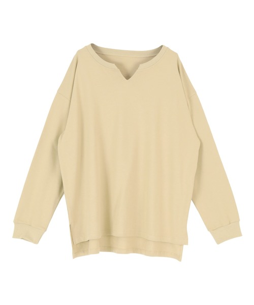 titivate(ティティベイト)の「キーネックカットソープルオーバー(Tシャツ/カットソー・レディース・ブラック/ベージュ/オフホワイト/ライトブラウン/モカ・FREE)」の6枚目の写真