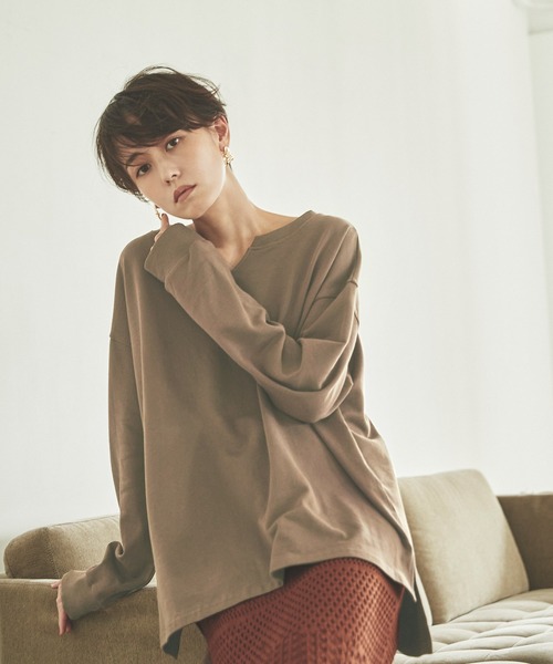 titivate(ティティベイト)の「キーネックカットソープルオーバー(Tシャツ/カットソー・レディース・ブラック/ベージュ/オフホワイト/ライトブラウン/モカ・FREE)」の16枚目の写真