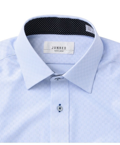 JUNRED（ジュンレッド）の「トリコットニットダイヤ柄ドレスシャツ（シャツ/ブラウス・メンズ・サックスブルー・LL/M/L）」の3枚目の写真