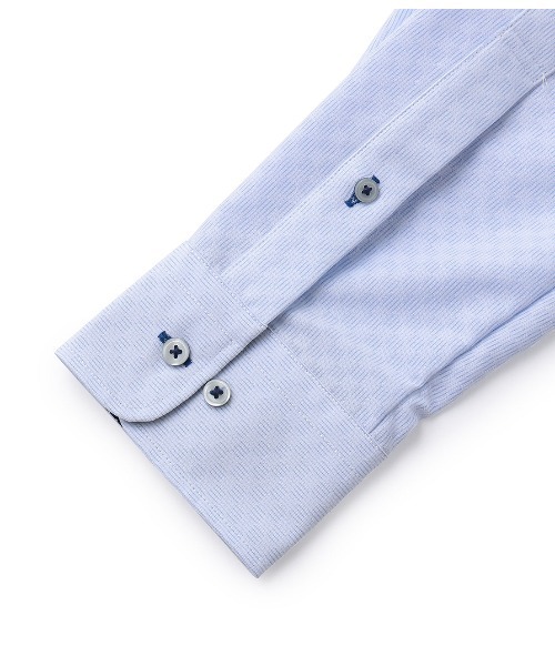 JUNRED（ジュンレッド）の「トリコットニットダイヤ柄ドレスシャツ（シャツ/ブラウス・メンズ・サックスブルー・LL/M/L）」の6枚目の写真
