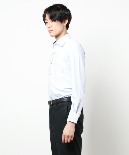 JUNRED（ジュンレッド）の「トリコットニットダイヤ柄ドレスシャツ（シャツ/ブラウス・メンズ・サックスブルー・LL/M/L）」の10枚目の写真