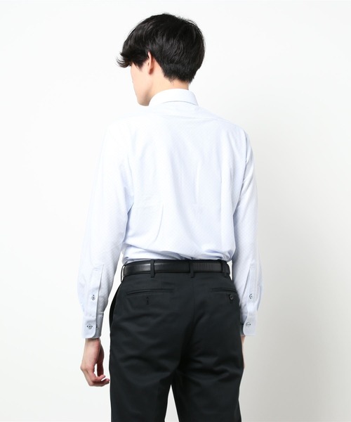 JUNRED（ジュンレッド）の「トリコットニットダイヤ柄ドレスシャツ（シャツ/ブラウス・メンズ・サックスブルー・LL/M/L）」の9枚目の写真