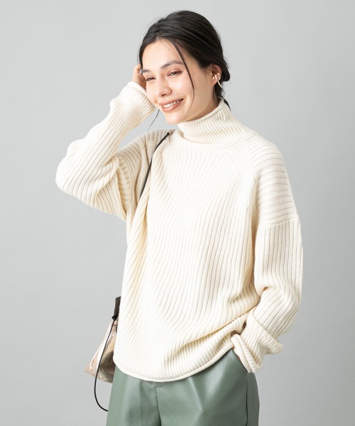 prose verse(プロズヴェール)の「《WEB限定》タートルネックニット ショートニット ロールネックニット チャンキーニット(ニット/セーター・レディース・ブラック/ブラウン/オフホワイト/キャメル・フリ-)」の3枚目の写真