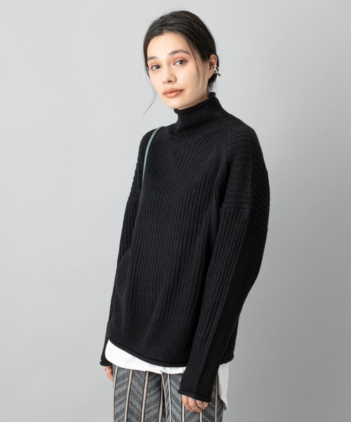 prose verse(プロズヴェール)の「《WEB限定》タートルネックニット ショートニット ロールネックニット チャンキーニット(ニット/セーター・レディース・ブラック/ブラウン/オフホワイト/キャメル・フリ-)」の14枚目の写真