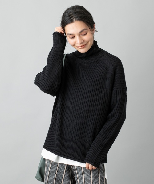 prose verse(プロズヴェール)の「《WEB限定》タートルネックニット ショートニット ロールネックニット チャンキーニット(ニット/セーター・レディース・ブラック/ブラウン/オフホワイト/キャメル・フリ-)」の15枚目の写真