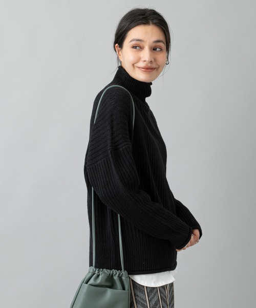 prose verse(プロズヴェール)の「《WEB限定》タートルネックニット ショートニット ロールネックニット チャンキーニット(ニット/セーター・レディース・ブラック/ブラウン/オフホワイト/キャメル・フリ-)」の16枚目の写真