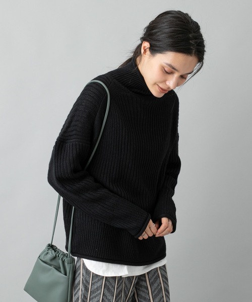 prose verse(プロズヴェール)の「《WEB限定》タートルネックニット ショートニット ロールネックニット チャンキーニット(ニット/セーター・レディース・ブラック/ブラウン/オフホワイト/キャメル・フリ-)」の17枚目の写真