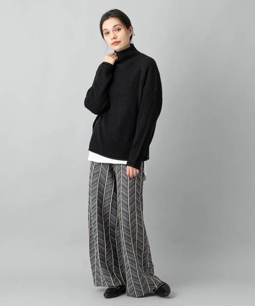prose verse(プロズヴェール)の「《WEB限定》タートルネックニット ショートニット ロールネックニット チャンキーニット(ニット/セーター・レディース・ブラック/ブラウン/オフホワイト/キャメル・フリ-)」の19枚目の写真