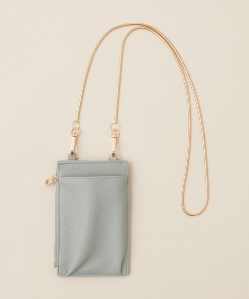 natural couture（ナチュラルクチュール）の「チェーンスマホショルダー（ショルダーバッグ・レディース・サックスブルー/モカ/キャメル/ライトベージュ・FREE）」の4枚目の写真