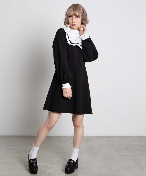 WEGO（ウィゴー）の「WEGO/カメオリボンシスターワンピース（ワンピース・レディース・ブラック/グレー系その他2・FREE）」の6枚目の写真