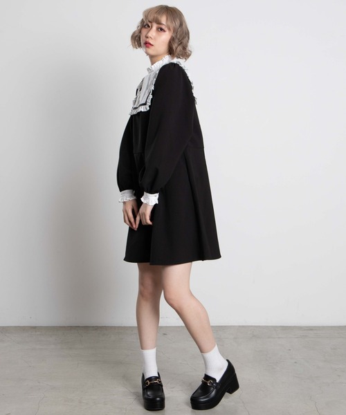 WEGO（ウィゴー）の「WEGO/カメオリボンシスターワンピース（ワンピース・レディース・ブラック/グレー系その他2・FREE）」の3枚目の写真