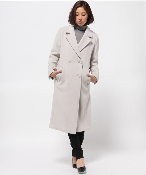 Another Edition（アナザーエディション）の「ウールソフトリバーロングコート/AE WソフトリバーLONG CT◆（その他アウター・レディース・ダークグレー/ベージュ/オフホワイト・SMALL/MEDIUM）」の2枚目の写真