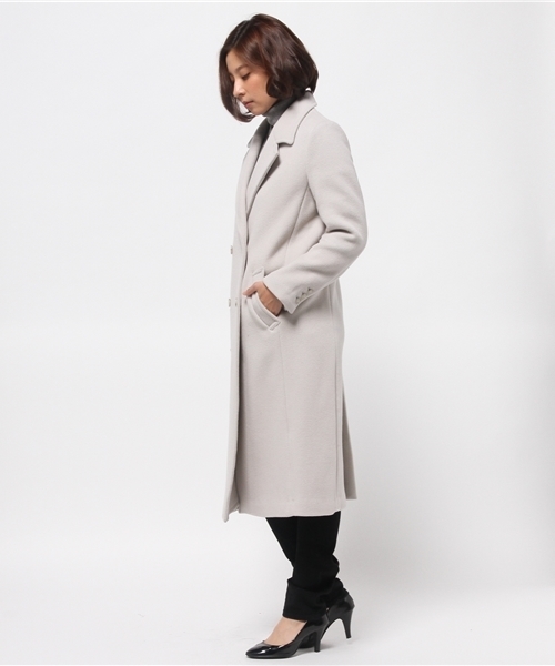 Another Edition（アナザーエディション）の「ウールソフトリバーロングコート/AE WソフトリバーLONG CT◆（その他アウター・レディース・ダークグレー/ベージュ/オフホワイト・SMALL/MEDIUM）」の12枚目の写真