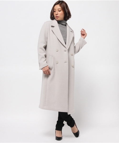 Another Edition（アナザーエディション）の「ウールソフトリバーロングコート/AE WソフトリバーLONG CT◆（その他アウター・レディース・ダークグレー/ベージュ/オフホワイト・SMALL/MEDIUM）」の4枚目の写真