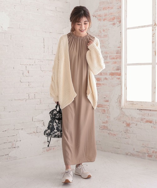 落ち感ギャザーロングワンピース（ワンピース）｜KOBE LETTUCE