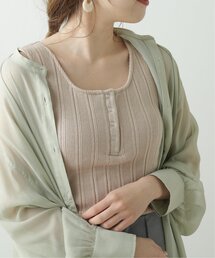 RAY CASSIN | ヘンリーネックニットソーカップ付きタンク(Tシャツ/カットソー)