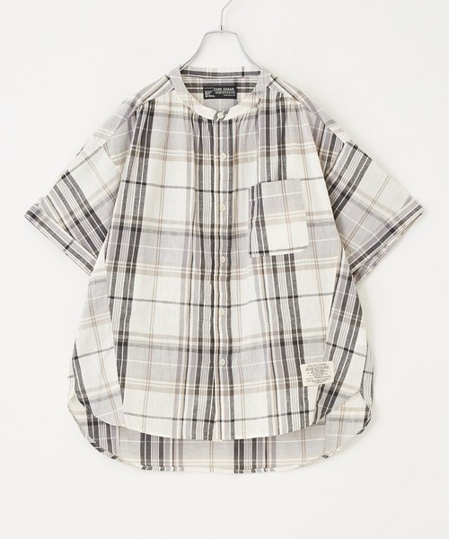 CUBE SUGAR（キューブシュガー）の「先染めチェック ５分袖 ドルマンシャツ（シャツ/ブラウス・レディース・ベージュ系その他/ホワイト系その他/グリーン系その他/マルチ・M）」の17枚目の写真