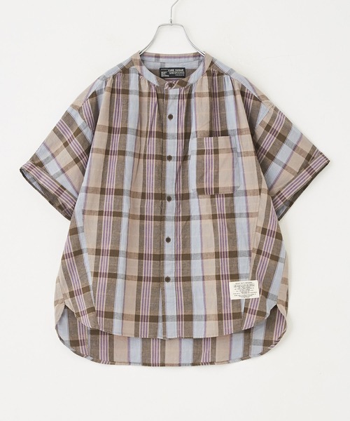 CUBE SUGAR（キューブシュガー）の「先染めチェック ５分袖 ドルマンシャツ（シャツ/ブラウス・レディース・ベージュ系その他/ホワイト系その他/グリーン系その他/マルチ・M）」の13枚目の写真