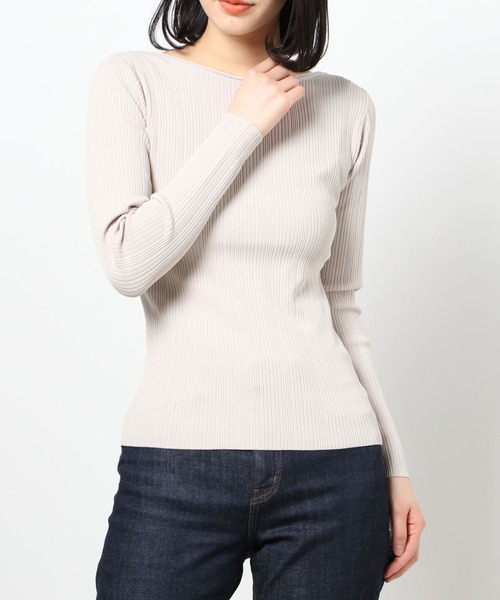 セール】ランダムリブバックオープンニットトップス（ニット/セーター