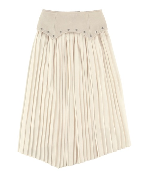 ALEXIA STAM(アリシアスタン)の「Wrap Pleated Skirt With Belt/ラッププリーツスカートウィズベルト(スカート・レディース・アイボリー/グレイッシュベージュ・FREE)」の14枚目の写真