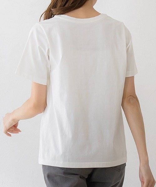 Pierrot(ピエロ)の「大人カジュアル conscientiousシルケットロゴTシャツ 綿100%(Tシャツ/カットソー・レディース・ホワイト×ブラック/ホワイト×ブラウン/ベージュ系その他・M/L)」の12枚目の写真