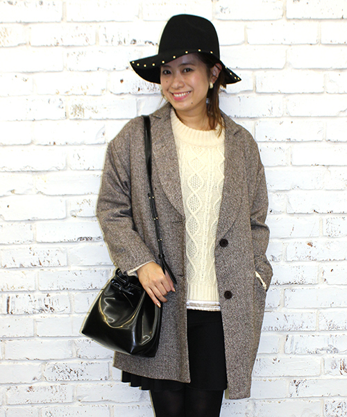 mystic（ミスティック）の「ツイードチェスターコート（チェスターコート・レディース・グレー/チャコールグレー/ブラウン・FREE）」の3枚目の写真