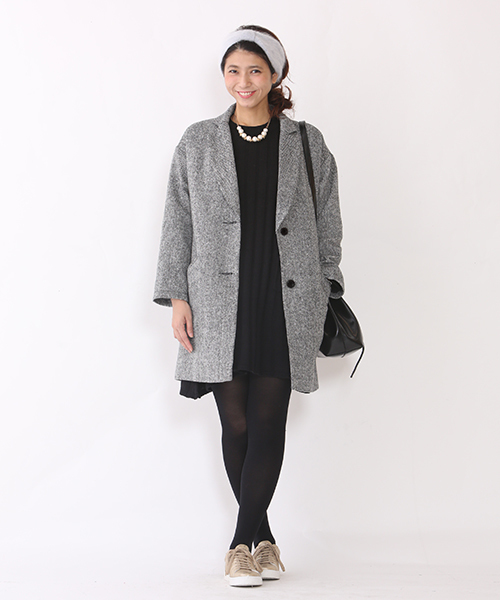 mystic（ミスティック）の「ツイードチェスターコート（チェスターコート・レディース・グレー/チャコールグレー/ブラウン・FREE）」の6枚目の写真