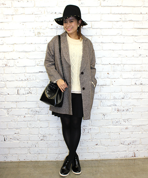 mystic（ミスティック）の「ツイードチェスターコート（チェスターコート・レディース・グレー/チャコールグレー/ブラウン・FREE）」の7枚目の写真