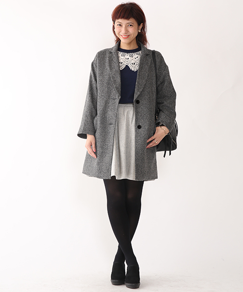mystic（ミスティック）の「ツイードチェスターコート（チェスターコート・レディース・グレー/チャコールグレー/ブラウン・FREE）」の8枚目の写真