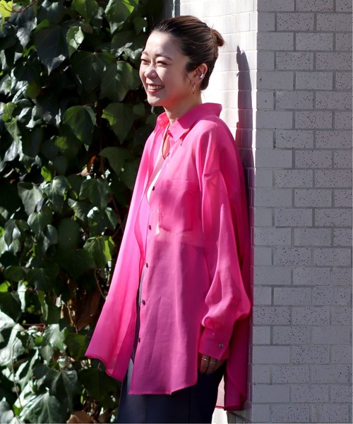 JOINT WORKS（ジョイントワークス）の「J-ソフトオーガンジーシャツ（シャツ/ブラウス・レディース・アイボリー/カーキ/ネイビー/ピンク・FREE）」の9枚目の写真