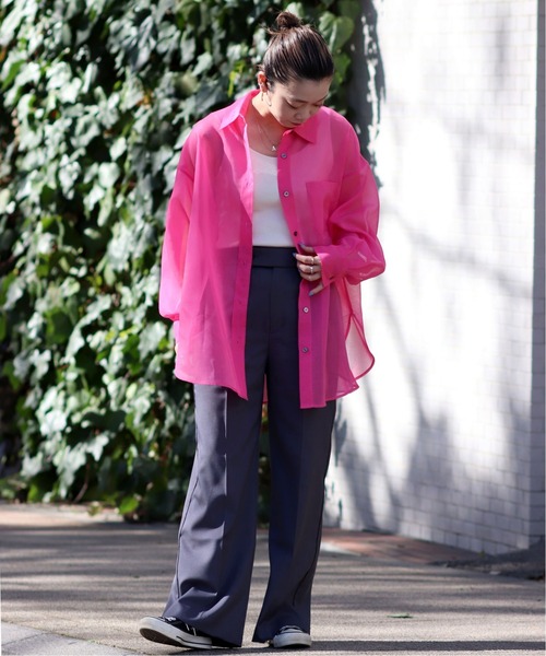 JOINT WORKS（ジョイントワークス）の「J-ソフトオーガンジーシャツ（シャツ/ブラウス・レディース・アイボリー/カーキ/ネイビー/ピンク・FREE）」の19枚目の写真