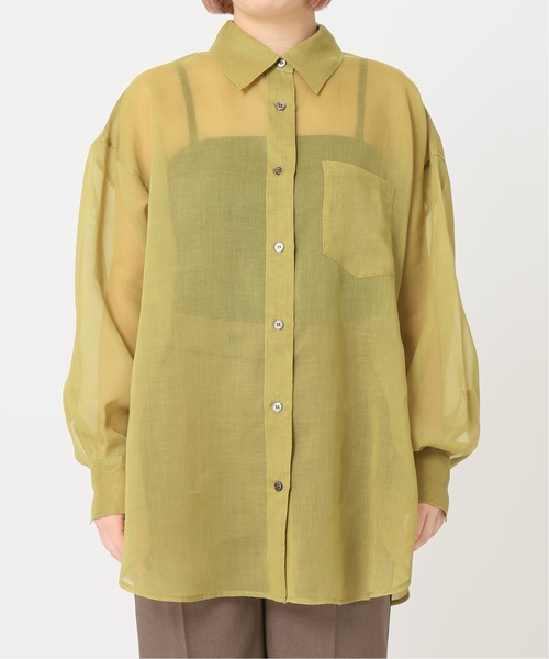 JOINT WORKS（ジョイントワークス）の「J-ソフトオーガンジーシャツ（シャツ/ブラウス・レディース・アイボリー/カーキ/ネイビー/ピンク・FREE）」の10枚目の写真