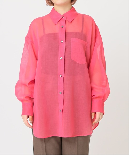 JOINT WORKS（ジョイントワークス）の「J-ソフトオーガンジーシャツ（シャツ/ブラウス・レディース・アイボリー/カーキ/ネイビー/ピンク・FREE）」の15枚目の写真