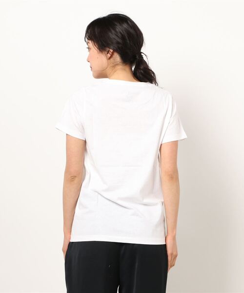 VIBGYOR Women（ヴィブジョー　ウィメン）の「AC 葉柄ﾛｺﾞT（AB)（Tシャツ/カットソー・レディース・ホワイト/ネイビー/ピンク/グレー・MEDIUM/LARGE）」の5枚目の写真