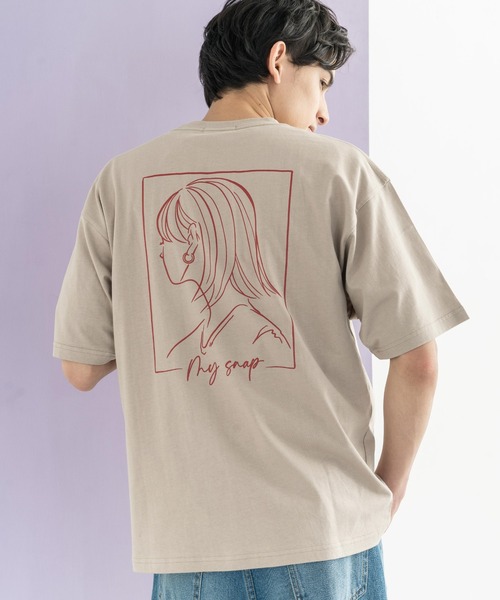 Rocky Monroe（ロッキーモンロー）の「オーバーサイズ レトロモダン グラフィックバックプリントT（Tシャツ/カットソー・メンズ・サックスブルー系/ブラック系2/グリーン系1/ホワイト系2/サックスブルー系1/ブラック系1/グレイッシュベージュ/オフホワイト/グレー系/ブラック/ベージュ系/グリーン系2/パープル/パープル系/サックスブルー系2/ベージュ系1/ベージュ系2/ホワイト系1/サックスブルー/ホワイト系・S/M/L）」の11枚目の写真