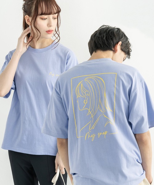 Rocky Monroe（ロッキーモンロー）の「オーバーサイズ レトロモダン グラフィックバックプリントT（Tシャツ/カットソー・メンズ・サックスブルー系/ブラック系2/グリーン系1/ホワイト系2/サックスブルー系1/ブラック系1/グレイッシュベージュ/オフホワイト/グレー系/ブラック/ベージュ系/グリーン系2/パープル/パープル系/サックスブルー系2/ベージュ系1/ベージュ系2/ホワイト系1/サックスブルー/ホワイト系・S/M/L）」の20枚目の写真