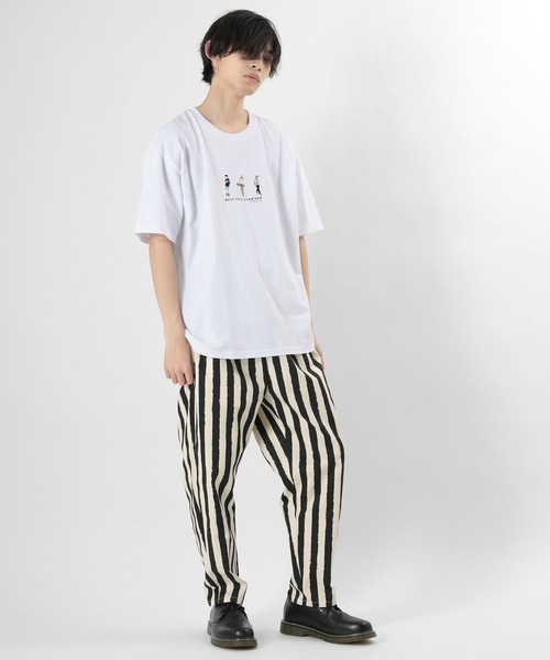 make a ray!（メイク ア レイ！）の「Three Street Style Icon/ストリートスタイル アイコン 刺繍 半袖Tシャツ（Tシャツ/カットソー・メンズ・ベージュ/ネイビー/オフホワイト・M/L）」の9枚目の写真