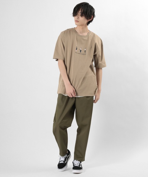 make a ray!（メイク ア レイ！）の「Three Street Style Icon/ストリートスタイル アイコン 刺繍 半袖Tシャツ（Tシャツ/カットソー・メンズ・ベージュ/ネイビー/オフホワイト・M/L）」の10枚目の写真