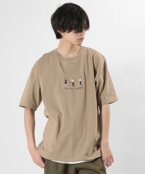 make a ray!（メイク ア レイ！）の「Three Street Style Icon/ストリートスタイル アイコン 刺繍 半袖Tシャツ（Tシャツ/カットソー・メンズ・ベージュ/ネイビー/オフホワイト・M/L）」の13枚目の写真