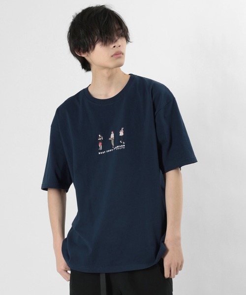 make a ray!（メイク ア レイ！）の「Three Street Style Icon/ストリートスタイル アイコン 刺繍 半袖Tシャツ（Tシャツ/カットソー・メンズ・ベージュ/ネイビー/オフホワイト・M/L）」の14枚目の写真