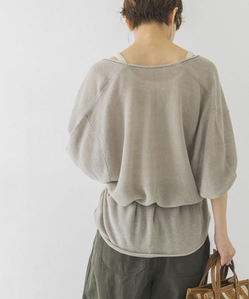 URBAN RESEARCH(アーバンリサーチ)の「麻混カシュクールカーディガン(カーディガン/ボレロ・レディース・ブラウン系その他/ライトグレー/オフホワイト・FREE)」の11枚目の写真